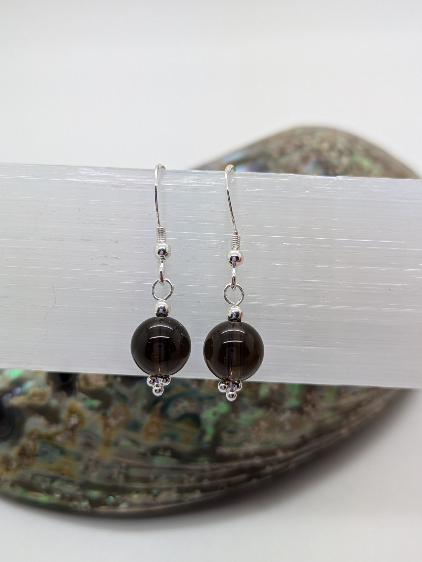 Smoky Quartz 925 Silver Earrings