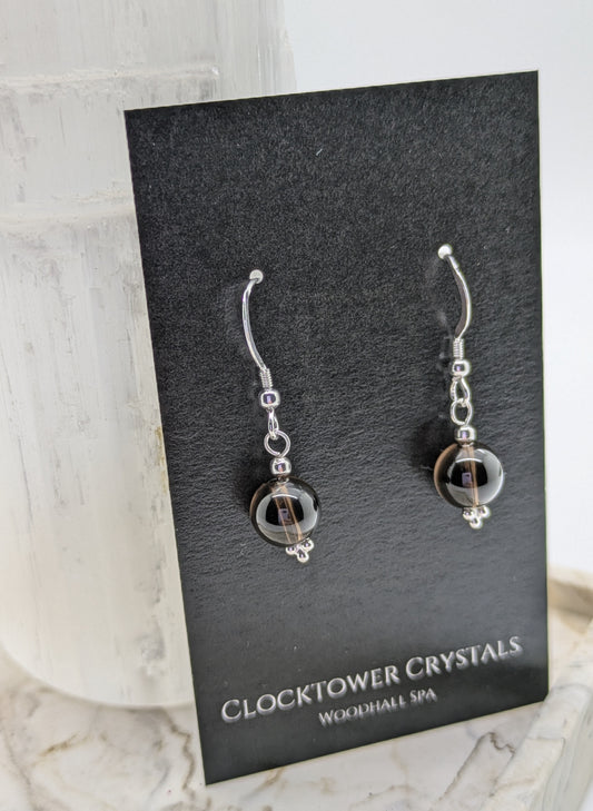 Smoky Quartz 925 Silver Earrings