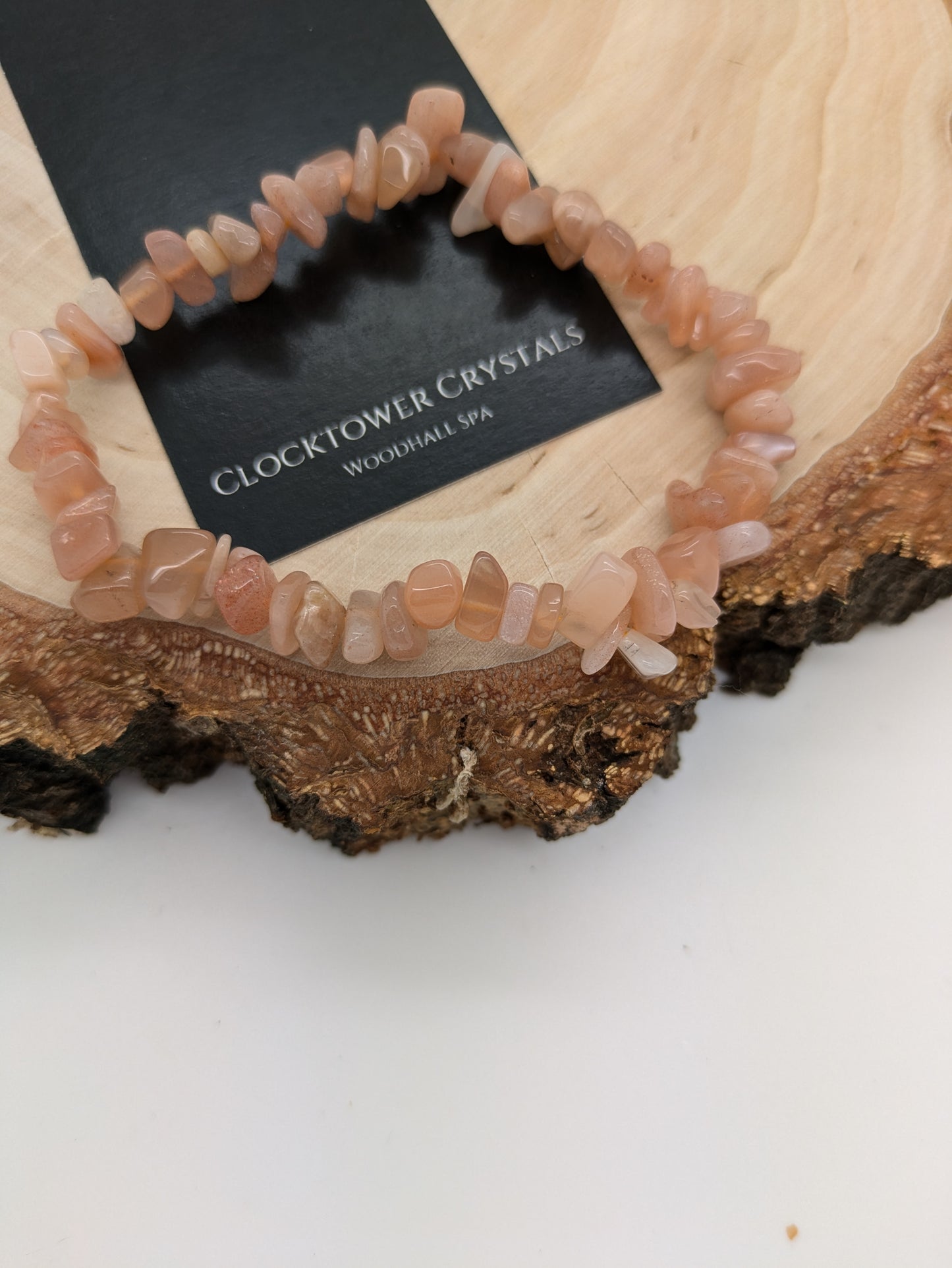 Peach Moonstone Chip Bracelet