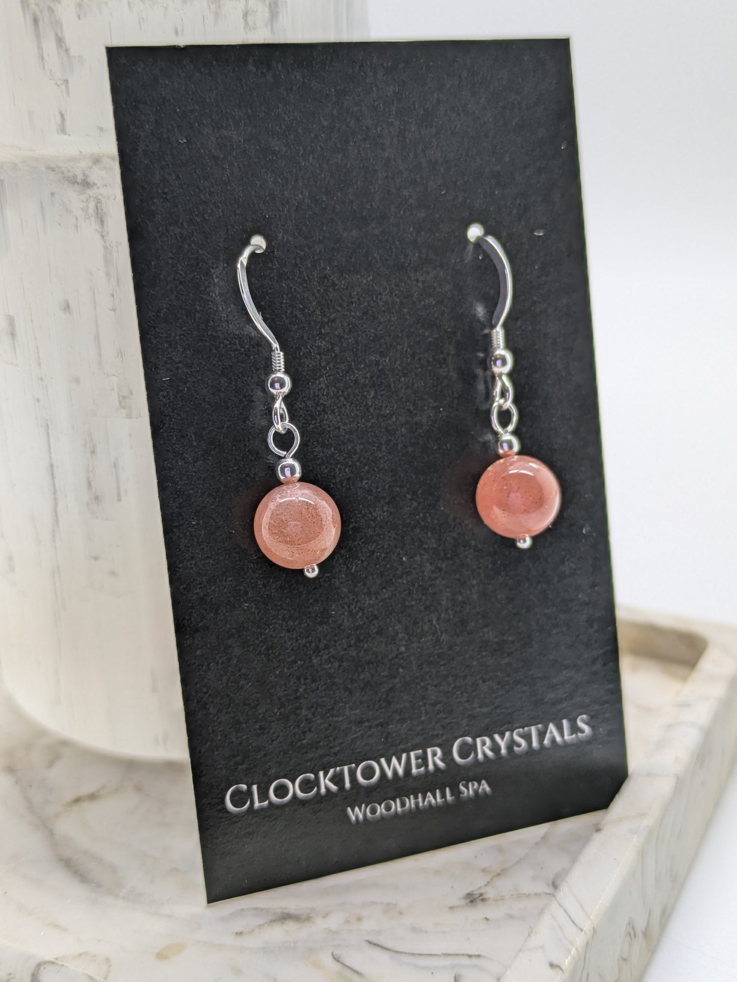 Peach Moonstone 925 Earrings